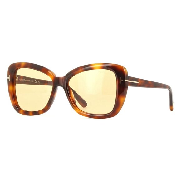 NEW TOM FORD SUNGLASSES, BUTTERFLY WOMEN BROWN YELLOW WOMEN SUNGLASSES TOM FORD - Picture 2 of 3